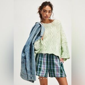 NWT $98 free people Washed Ashore Cable Knit Sweater